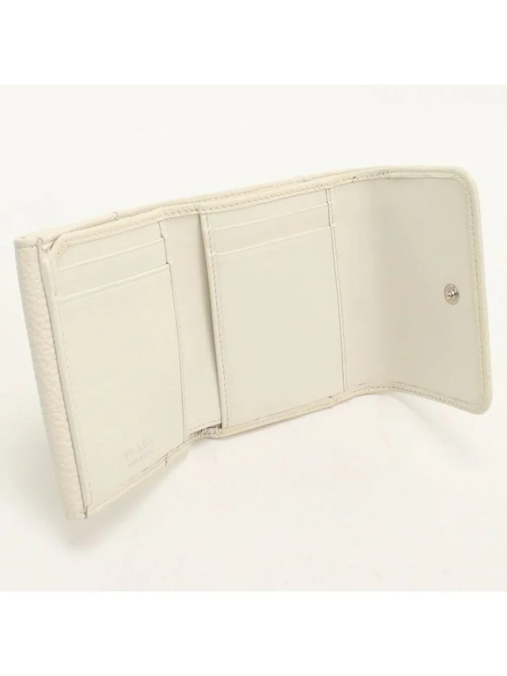 Prada Vitello Daino Leather Trifold Wallet Calfskin